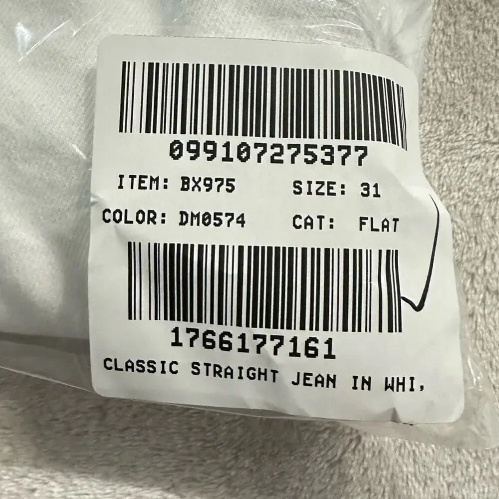 J.Crew Classic Straight Jeans Women's 31 White Slim High Rise Cotton Spandex NWT